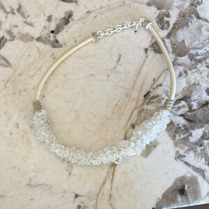 Elegant Crystal Necklace with Silver Accents